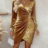 Emilia | Christmas Midi Dress with V-Neck