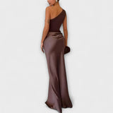 Chelsea - Asymmetric Satin Evening Dress