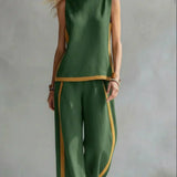 Ursula - Elegant and Casual Gilet and Trousers Set with Bicolour Finishes
