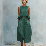 Two-Piece Women's Set with Ruffled Hem